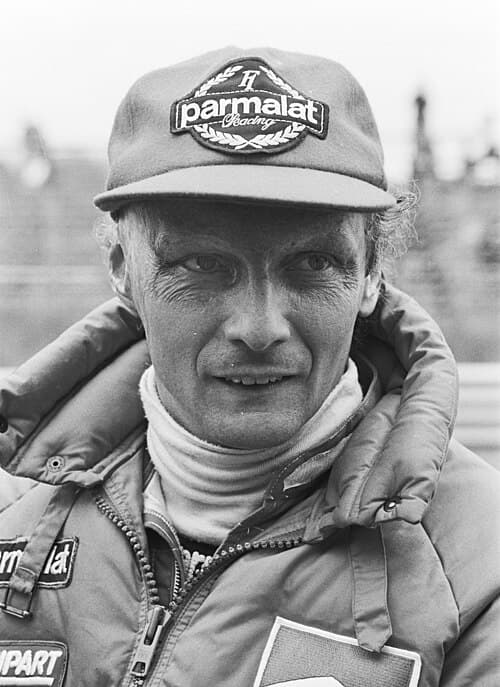 Niki Lauda wearing his team cap at the Dutch Grand Prix